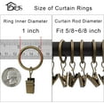 thumbnail image 3 of 20 Pack Metal Curtain Rings with Clips, Curtain Clip Rings Hooks for Hanging Drapery Drapes Bows, Curtain Rod Rings 1.5 inch Interior Diameter, Black, 3 of 7
