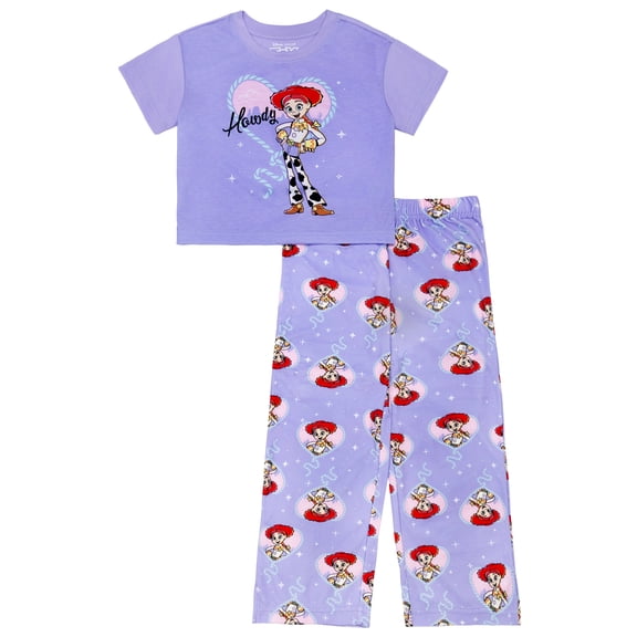Toy Story Girls Short Sleeve Top and Pant Pajama Set, 2-Piece, Sizes 4-12