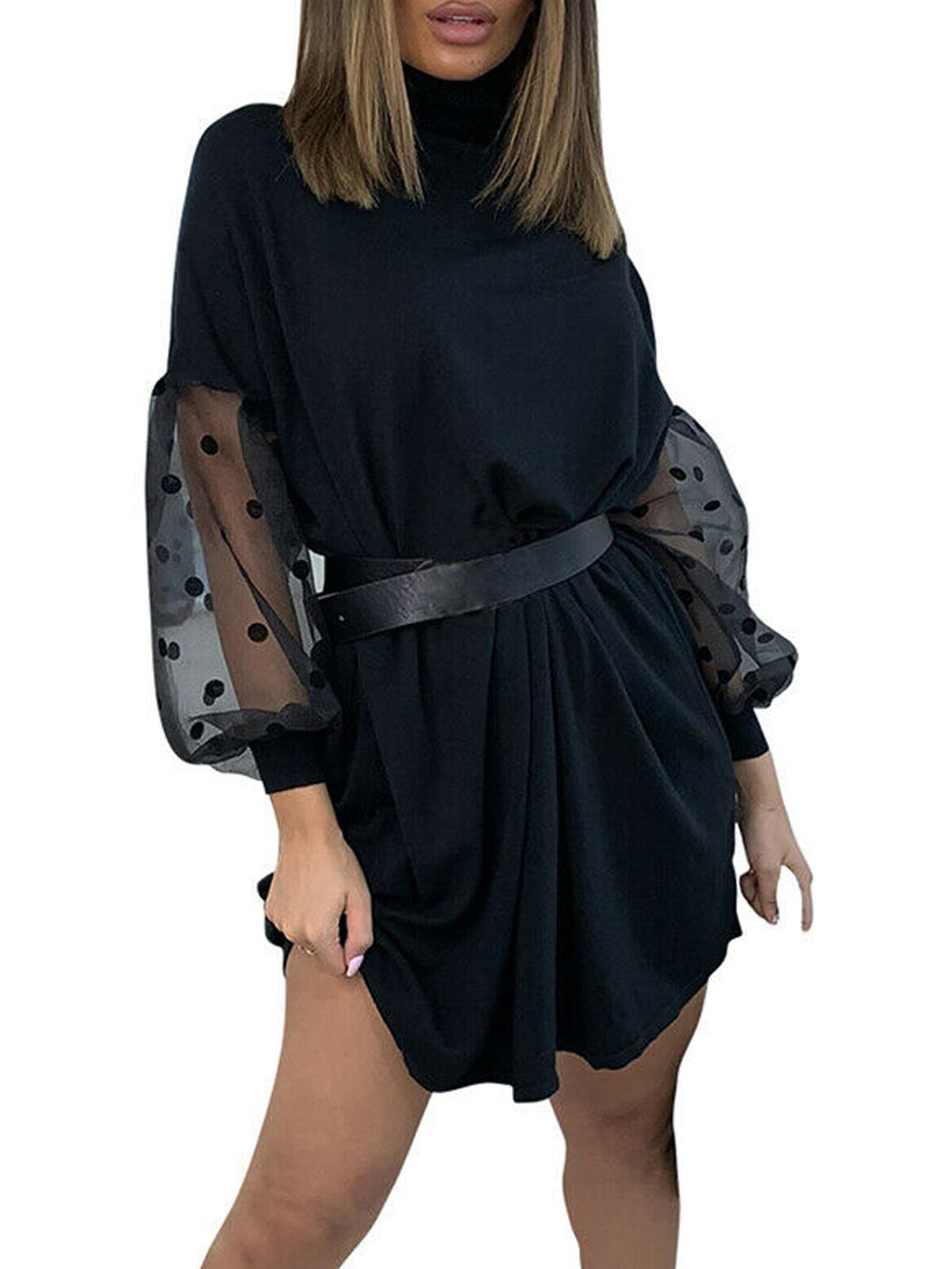 hamilton linen balloon sleeve mini dress