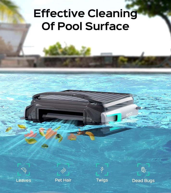 WYBOT F1 Solar-Powered Pool Skimmer Robotic Cleaner, Smart App Control, Tangle-Free, 7L Capacity