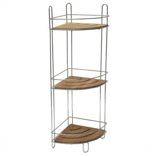 JumblWare Bamboo Shower Caddy, 11.7 x 26.8 Hanging 3-Tier Suction