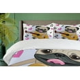 thumbnail image 4 of Ambesonne Pug Duvet Cover Sets, Dog Playing Guitar Singing, 2-King, Pale Brown Pink Black, 4 of 7