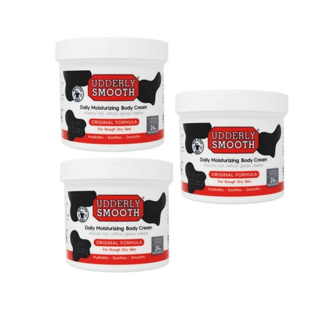 3 Pack - Udderly Smooth Body Cream Skin Moisturizer Original Formula for Rough Dry Skin, 10 Ounce