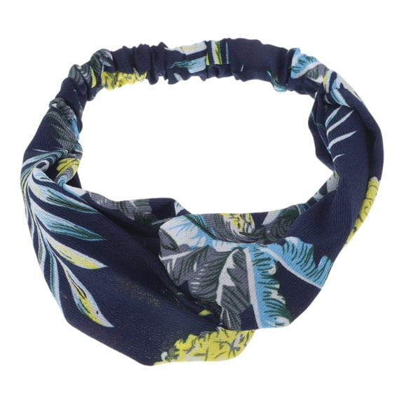 Unique Bargains Fashion Pineapple Pattern Cross Elastic Hairband 1 Pc Navy Blue