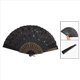 thumbnail image 3 of 5X Abanico Plegable Diseno Bordado Floral de Plastico - Negro, 3 of 3