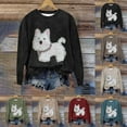 thumbnail image 5 of Women Fashion Sweatshirt Cute Dog Pullover Round Neck Outfits Winter Fleece Clothing Long Sleeve Shirts Casual Garments Thicken Warm Pullovers, 5 of 5