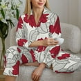thumbnail image 6 of Kdxio Leaves And Anemone Women's Pajama Sets Long Sleeve Button Down Sleepwear Nightwear Soft Pjs Lounge Sets-XX-Large, 6 of 7