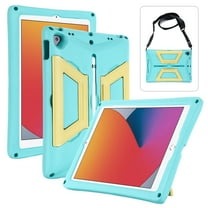 iPad 9th Generation 10.2-inch Case,Dteck Heavy Duty Rugged EVA Foam Kids Friendly Proector Kickstand Case for iPad 8th/7th Gen 10.2" Shockproof Cover with Shoulder Strap Cover,Mint
