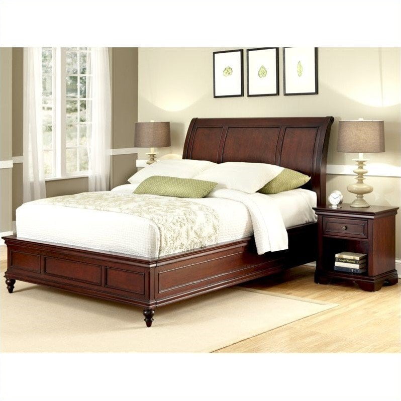 Home Styles Lafayette King Sleigh Bed and Night Stand, Rich Cherry ...