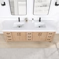 thumbnail image 6 of Vinnova Leon 84" Wood Double Vanity with Adjustable Drawer in Brown/White, 6 of 18