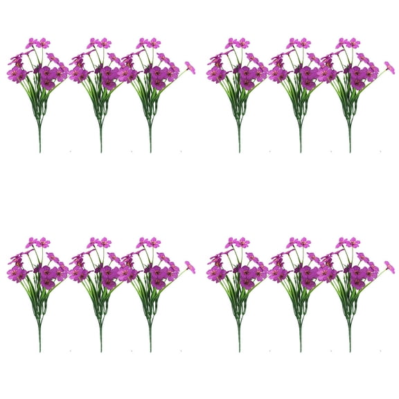 12 Bundles Eucalyptus Artificial Flowers, 14.2'' UV Resistant Colorful Flower, Home Garden Decoration, for Indoor Outside Home Indoor Planter Porch Yard