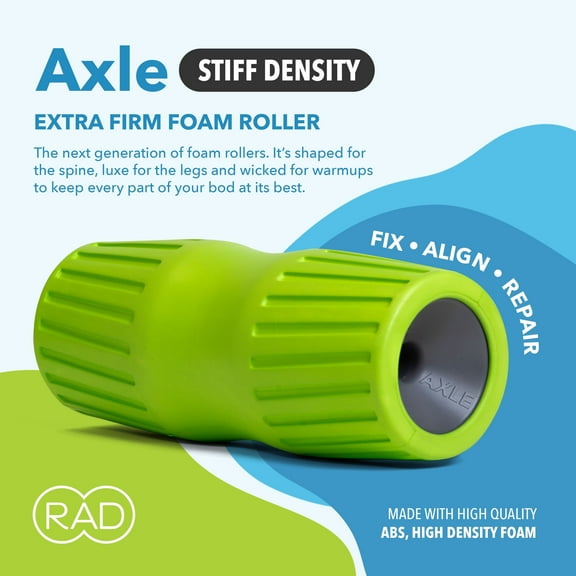 RAD Axle – High-Density Foam Roller Deep Tissue Myofascial Release for Back, Hips, Legs & Shoulders – Muscle Recovery Tool for Stretching & Mobility