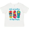 thumbnail image 3 of Inktastic Life Is Better Flip Flops Girls Toddler T-Shirt, 3 of 5