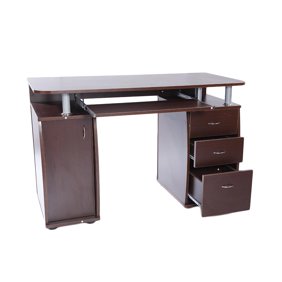 Ktaxon Black 3 Drawers Computer Desk Black Study Workstation