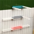 thumbnail image 3 of sweethay Estante para zapatillas de baño plegable múltiple, impermeable, para baño, pared de baño, escurridor, estante plegable para Almacenamiento y organización del hogar Azul, 3 of 5