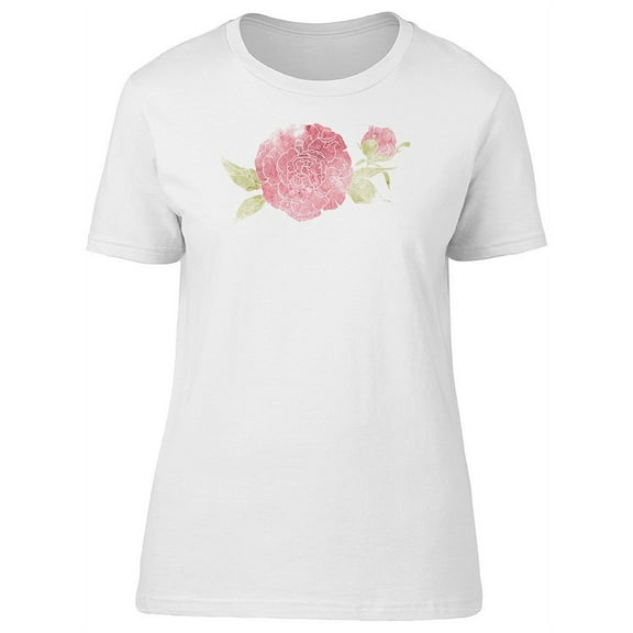 Cute Pink Carnation Flower T-Shirt Women -Image by Shutterstock, Female Medium