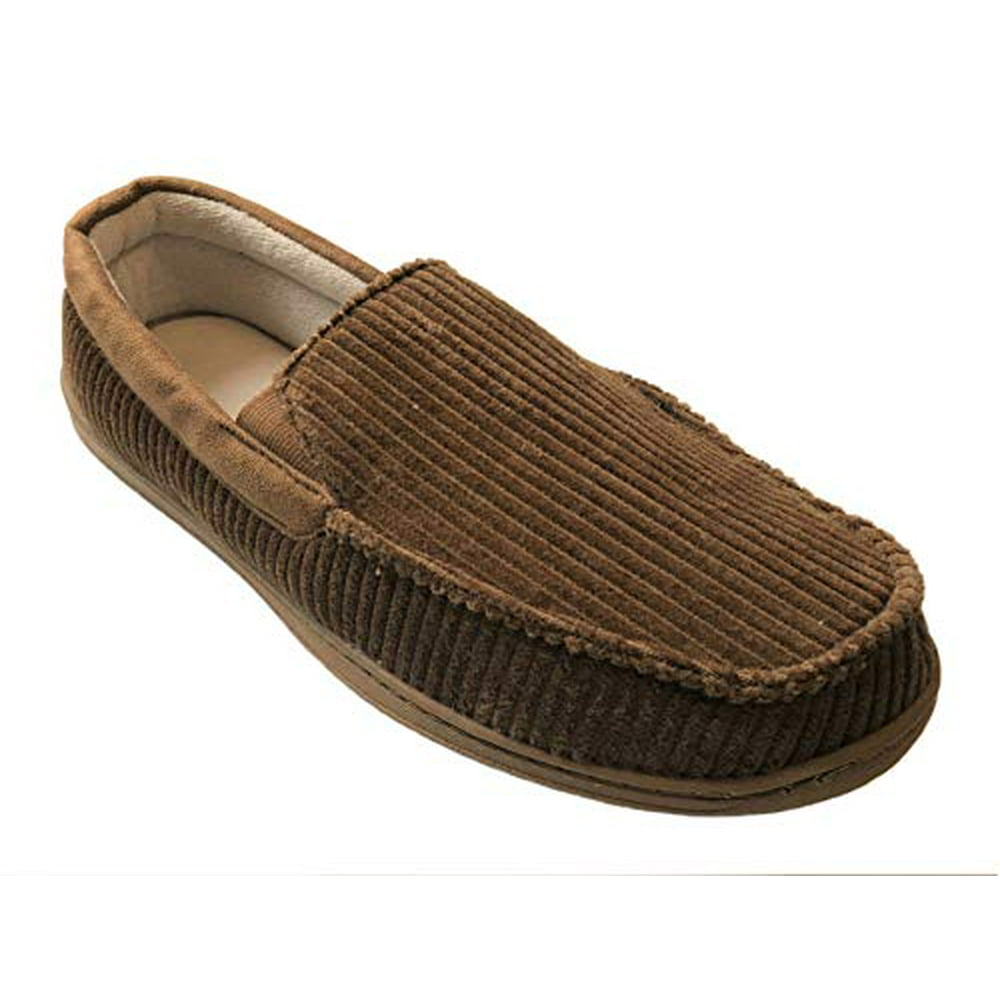 Dearfoams Dearfoams Mens Wide Width Corduroy Moccasins Memory Foam