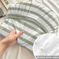 thumbnail image 4 of Twin XL Size Fitted Sheet Set - Sage Green Vertical Striped 2 Piece Bedding Sets 16" Deep Pocket Fitted Sheet with 1 Pillowcases, Farmhouse Thin Line Stripes Brushed Microfiber Hotel Bed Sheets, 4 of 9