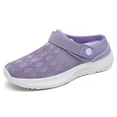 thumbnail image 5 of GUOBIOZIY Womens Mesh Slip On Shoes Backless Sneakers Knit Flats Non-Slip Walking Shoes（Purple,7）, 5 of 7