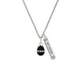 thumbnail image 2 of Delight Jewelry Black Easter Egg with Clear Crystal Band Silvertone Always My Sister Bar Charm Necklace, 23", 2 of 4