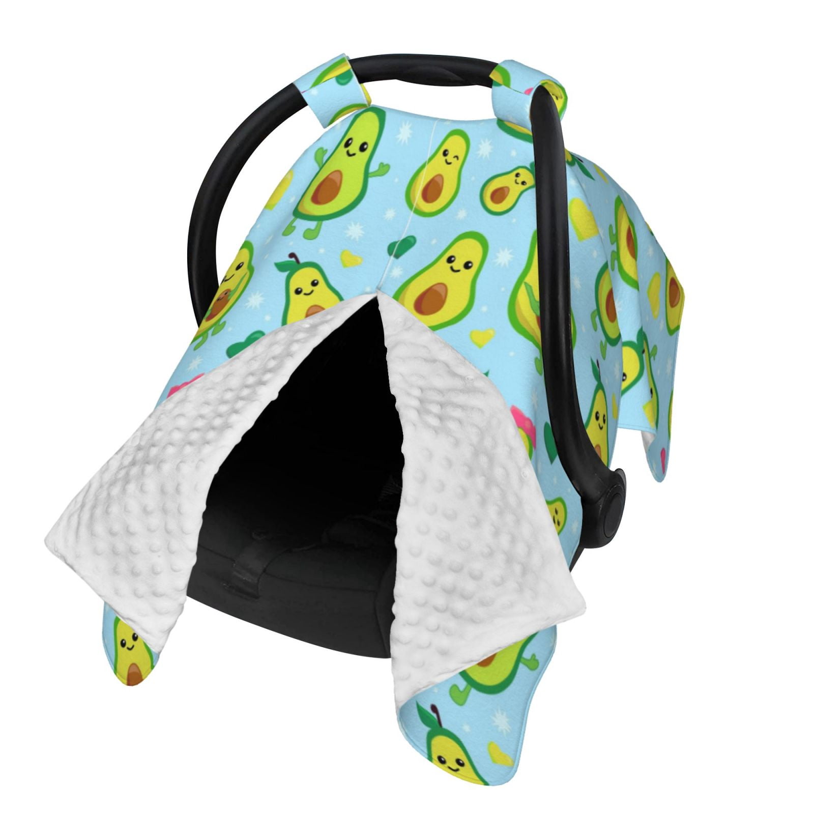 Naloa Cartoon Avocado Baby Car Seat Cover, Breathable Baby Carrier Cover, Multiuse Baby Carrier Cover & Nursing Breastfeeding Cover