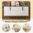thumbnail image 5 of 60" Accent Storage Cabinet, Modern Elegant Sideboard with 4-Door, Gold Metal Handle and Legs, Buffet Cabinet for Dining Room, Living Room, Bedroom, Hallway, White, 5 of 9