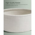 thumbnail image 6 of Small Round Side End Table - Modern Nightstand with Fabric Basket, Forest Green and Cream White, 6 of 8