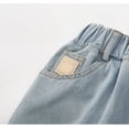 thumbnail image 3 of Adeawade Pants For Boy Straight Leg Elastic Waist Jeans Lightweight Relax Fit Denim Shorts With Pocket Loose Baggy Pants Cute Wear Blue 10-11 Years, 3 of 8