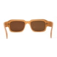 thumbnail image 4 of Hipster Gentlemens Beveled Rectangle Fashion Plastic Sunglasses Beige Brown, 4 of 4