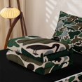 thumbnail image 6 of Manfei Cute Rabbit Zipper Full Size Comforter Sets with Fitted Sheet and 2 Pillowcases,Rustic Camo Print Zipper Bedding Set,Green,Black Reversible,4pcs, 6 of 8