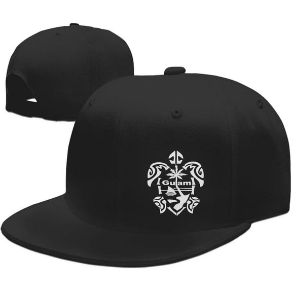 Guam Sea Turtle Hats for Men Women Flat Bill Brim Trucker Hats Adjustable Black Hip Hop Baseball Cap