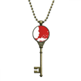 thumbnail image 1 of White Profile Outline Valentine's Day Key Necklace Pendant Tray Embellished Chain, 1 of 3