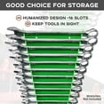 thumbnail image 5 of Plastic Wrench Organizer, Premium High-density Wrench Holder, Large Wrench Racks for Wall and Tool Box, 96 Slots Fit SAE& Metric Wrench Tray(6Green) Green 6PC Green 6PC, 5 of 5