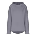 thumbnail image 5 of Htigea Cotton Shirts for Women Mock Neck Long Sleeve Pullover Elegant Business Office Work Tops Gray M, 5 of 6