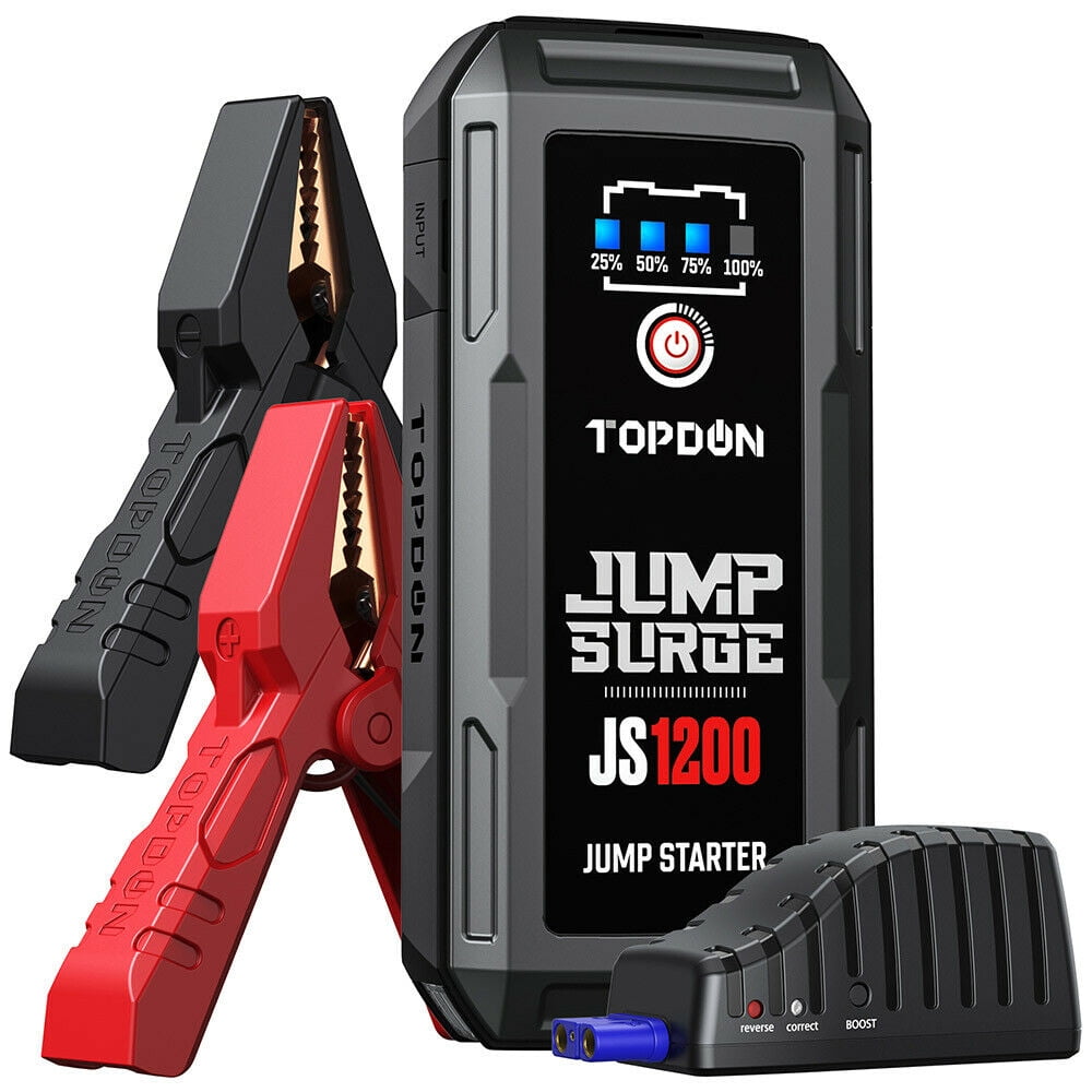 Sluier genoeg Optimistisch Jump Starter TOPDON JUMPSURGE1200 10000mAh Peak 1200A 12V Car Starter  Lithium Battery Booster - Walmart.com