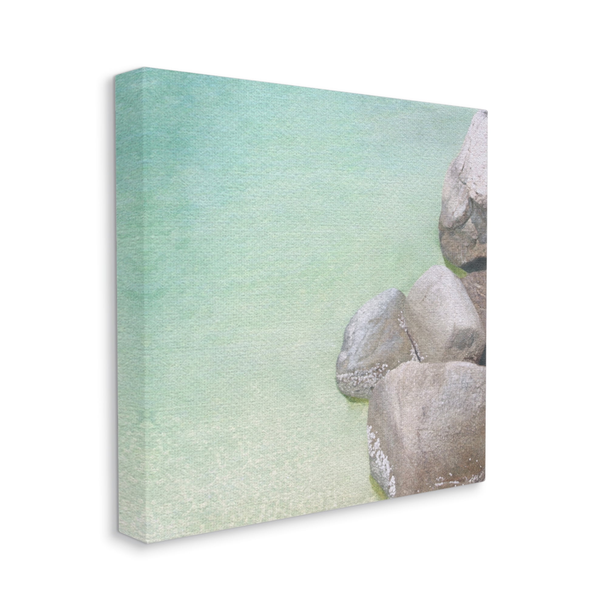 Stupell Industries Ocean Rocks on Shore Nature Photography Gallery Wrapped Canvas Print Wall Art, 36 x 36