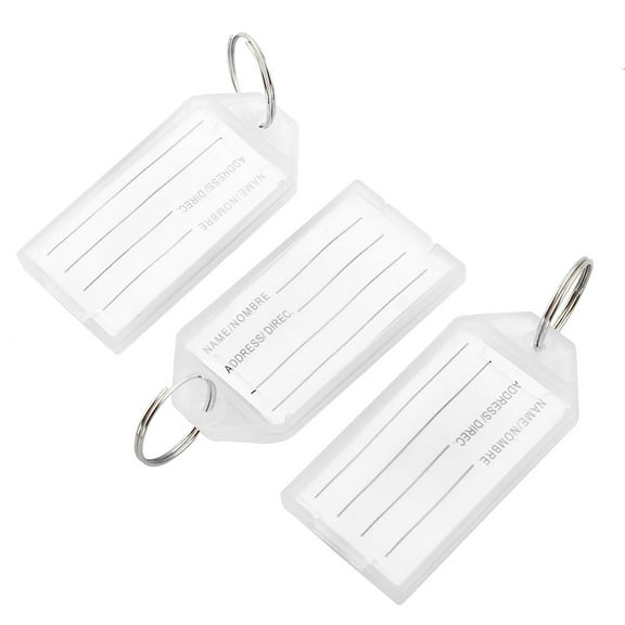 Unique Bargains Travel Outdoor Suitcase Luggage Tag Baggage Label Keyring Plastic White 3pcs