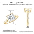 thumbnail image 6 of Rosec Jewels Moissanite Princess Cut Engagement Ring 3 Carat - D-VS1 Quality Certified - 8 mm Moissanite Solitaire Ring, 10K Yellow Gold, US 11.50, 6 of 9