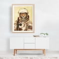 thumbnail image 2 of Apollo 18 - Drawing Space Surrealism Tiger Astronaut Fantasy Humor Oak Framed Wall Art Print 18 x 24 inches, 2 of 3