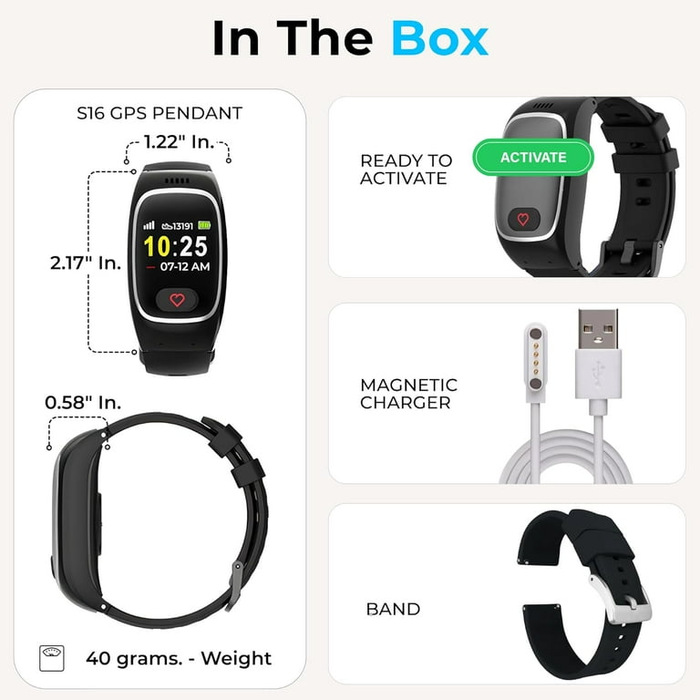 Sos Polsband Gps Tracker Voor Ouderen Noodoproep Sos GPS Locator Telefoon Emergency Helper Ip67 Wat
