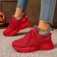thumbnail image 2 of Winter Sneakers for Women Thickened Warm Furry Lined Slip on Platform Athletic Tennis Shoes Casual Lightweight Cold Weather Walking Shoes Red Size 7.5, 2 of 6