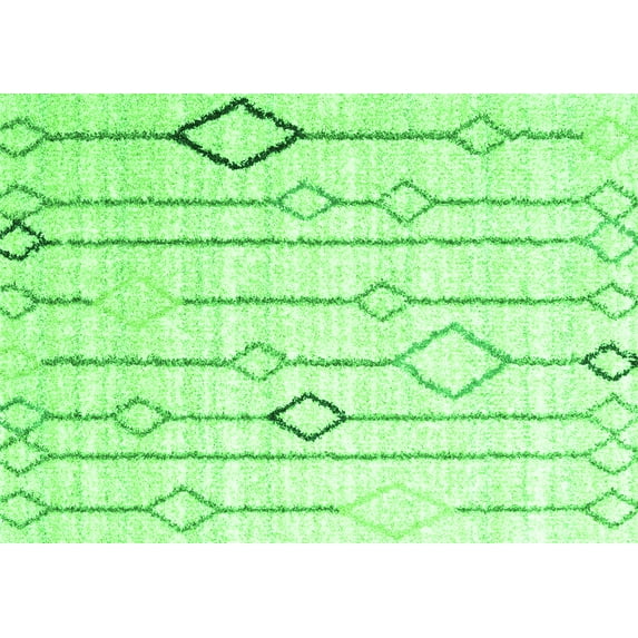 Ahgly Company Indoor Rectangle Solid Green Modern Area Rugs, 4' x 6'