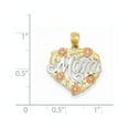 thumbnail image 2 of 14k Two-Tone Gold and Rhodium Mom Heart Pendant - 1.1 Grams - Measures 20x18mm Wide, 2 of 4