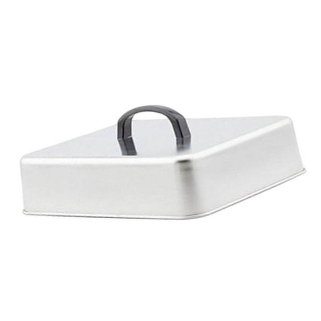 Tapa de parrilla rectangular para hamburguesas con forma de cúpula para derretir queso, universal, de acero inoxidable, para hamburguesas y filetes. 224 x 184 x 66 cm