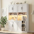 thumbnail image 7 of Garvee 71" Tall Kitchen Pantry Storage Cabinet with RGB Lights, Freestanding Pantry Cabinet with Microwave Shelf, Minimalist Hutch for Dining Room, Bathroom, Living Room, White, 7 of 7
