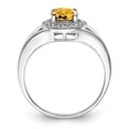 thumbnail image 2 of Sterling Silver Rhodium-plated Diamond & Citrine Ring, 2 of 6