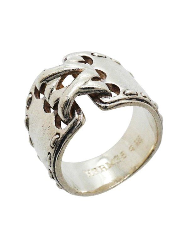 Pre-Owned Hermes ring, Mexico, 925 sterling silver, size 49, women's.