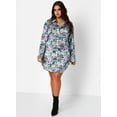 thumbnail image 2 of Rebdolls Women's Plus Button Down Mini Shirt Dress - Blue - Small, 2 of 5