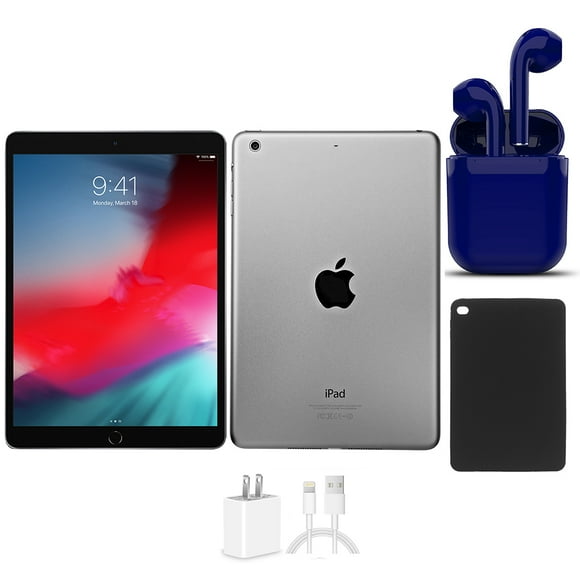 Open Box | Apple iPad Air | 9.7-inch Retina | Space Gray | Wi-Fi Only | 64GB | Bundle: USA Essentials Bluetooth/Wireless Airbuds, Case, Rapid Charger By Certified 2 Day Express