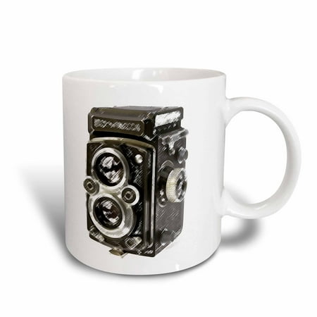 3dRose Picture of a Vintage Twin Lens reflex TLR camera, Ceramic Mug,